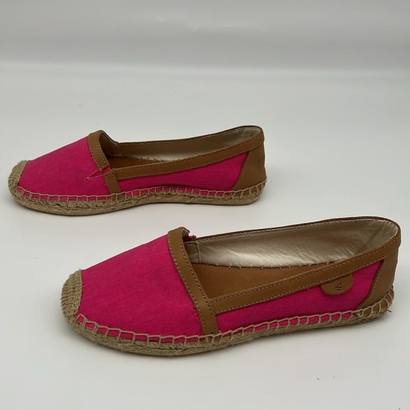 Sperry Top-Sider Danica Salt Washed Canvas Pink Espadrille Flats Slip On size 6M - Picture 4 of 12